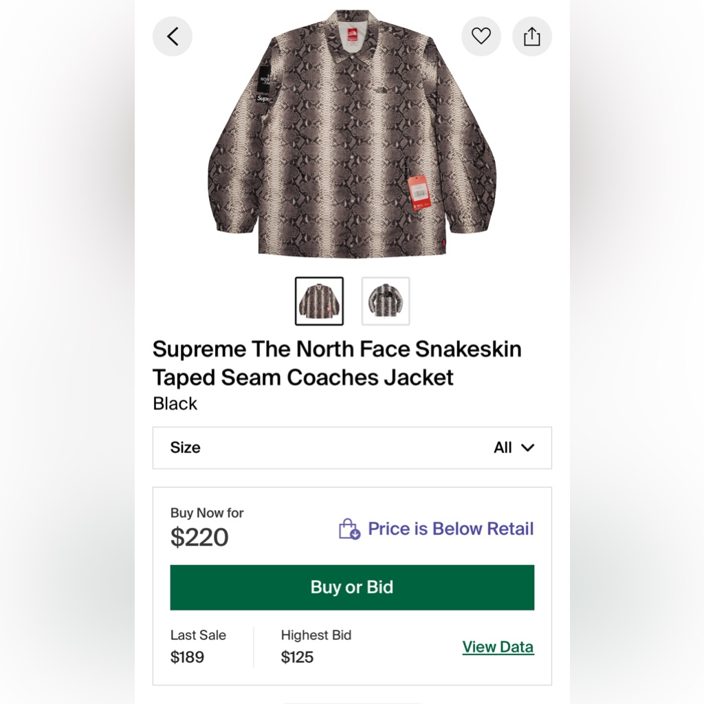Supreme North Face Snakeskin Brand New